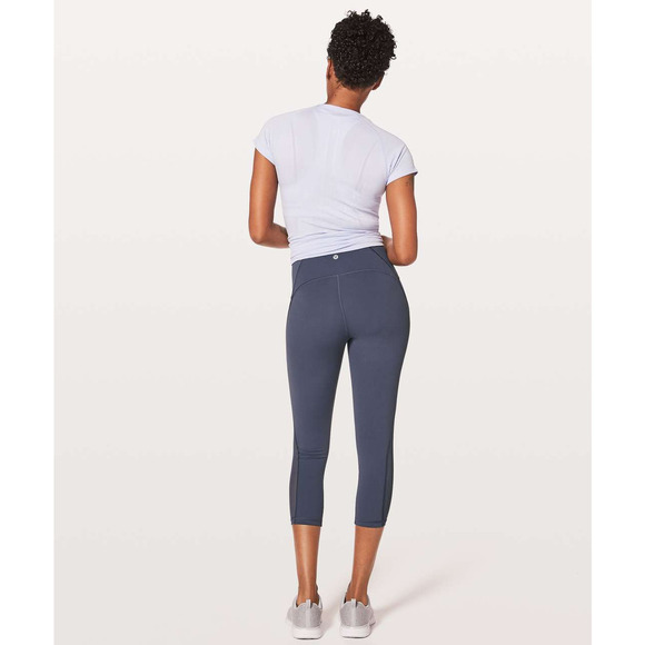 Lululemon Train Times High Rise Mesh Panel 21" Crop Tight Leggings Dazed Blue 6 - Picture 3 of 15